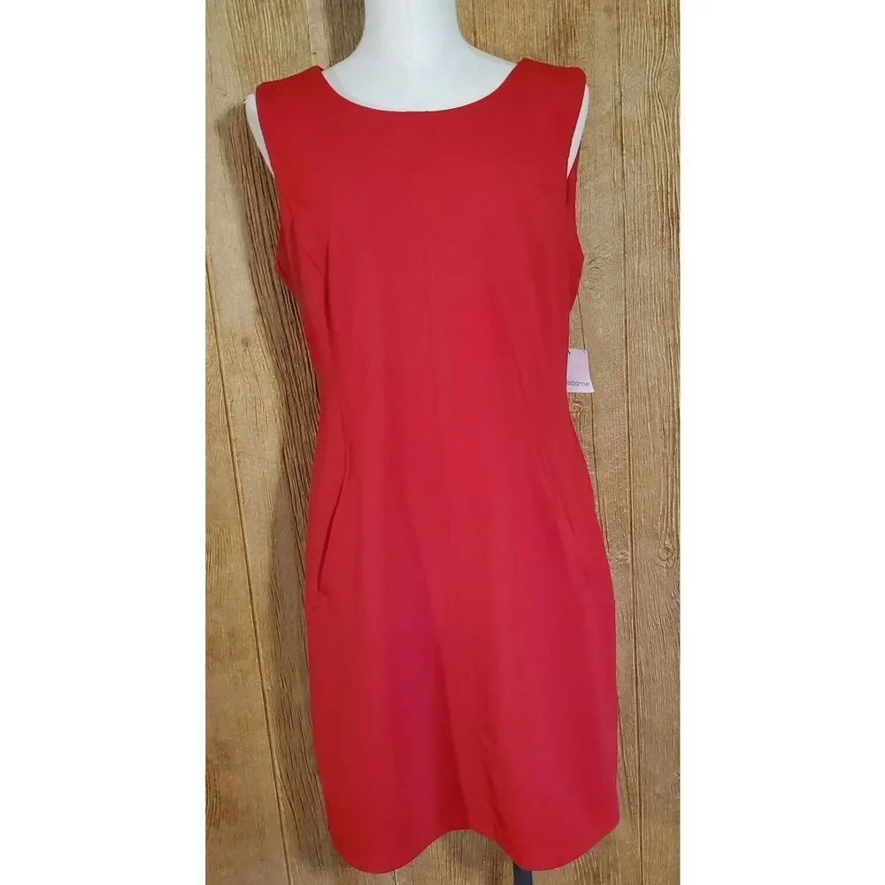 Liz Claiborne Sleeveless Seamed Front Sheath Dress Ladies Size 12 - Picture 1 of 9
